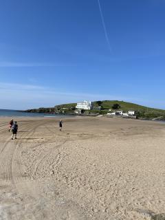 Walking across to Burgh Island - only possible when the tide is low enough
